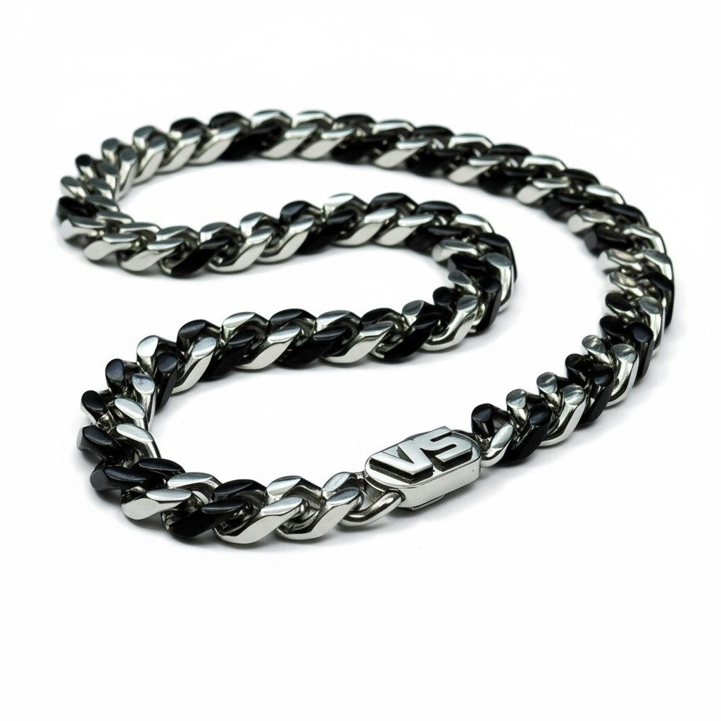 CONTRA NECKLACE - BLACK & SILVER