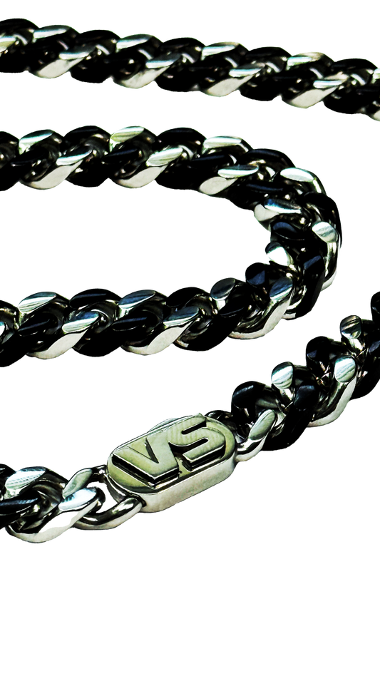 CONTRA NECKLACE - BLACK & SILVER