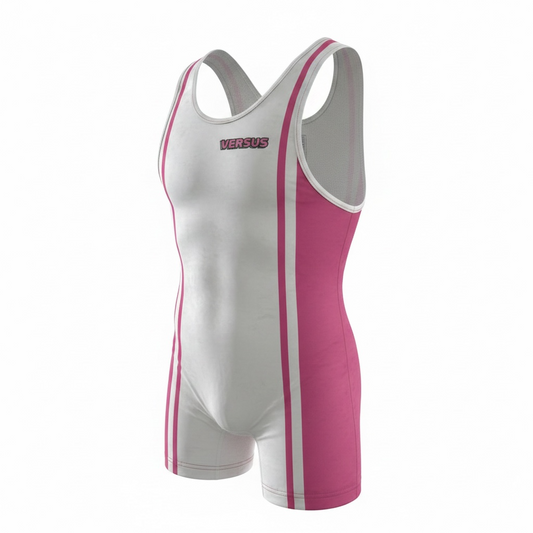 The Suplex Singlet - White/Pink