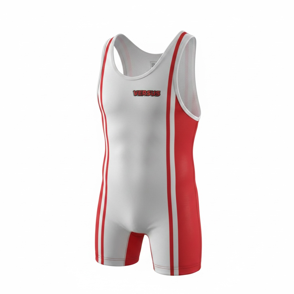 The Suplex Singlet - White/Red